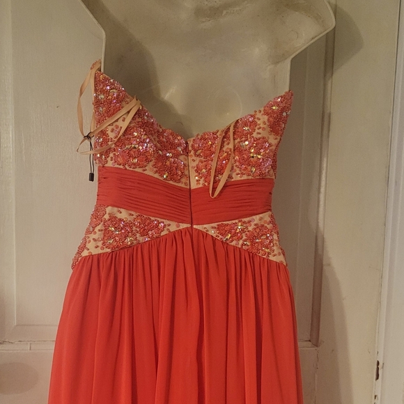 Size 4 coral prom formal floor length dress by nina canacci NWT - Picture 2 of 2